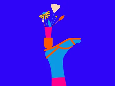 Flowers editorial illustration flat flowers graphic design icon illustration minimal vector woman