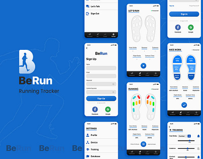 BeRun Health Mobile App android app app design berun bluetooth branding case study companion app design figma fitness tracker ios app iot logo mobile app product design tracker ui uiux user experience user interface