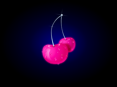 Glossy Objects: Cherry adobeillustrator digitalairbrush illustration vector