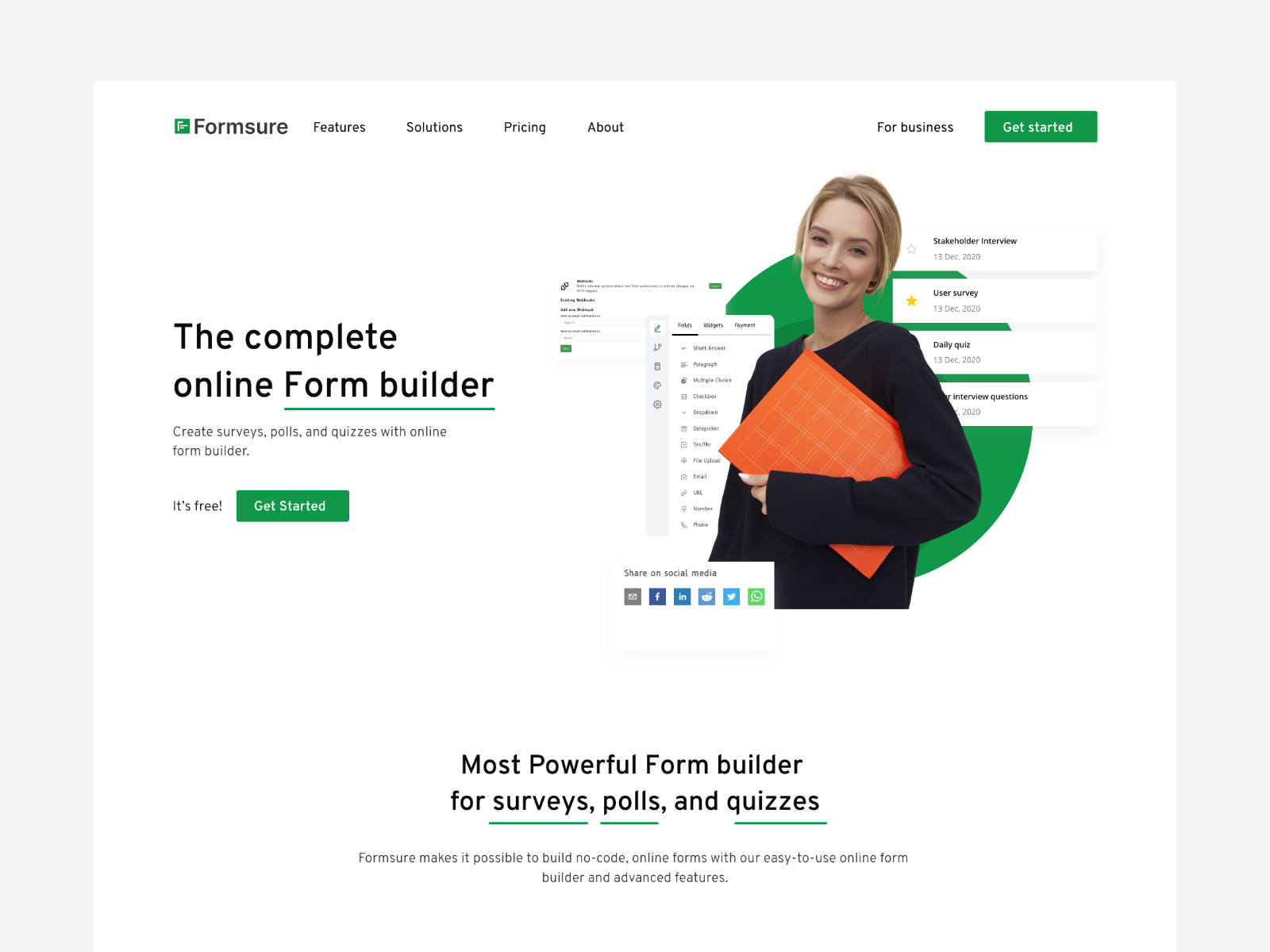 Formsure Website UI branding design minimal ui ux web design website