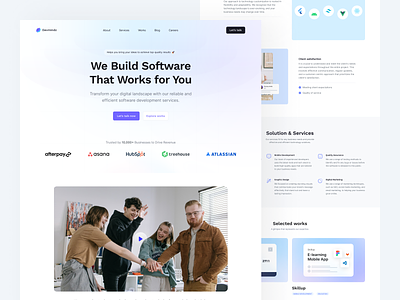 Devmindz – Landing Page agency animation clean dipa inhouse interaction landing page softwareexperts techsolutions ui ux website