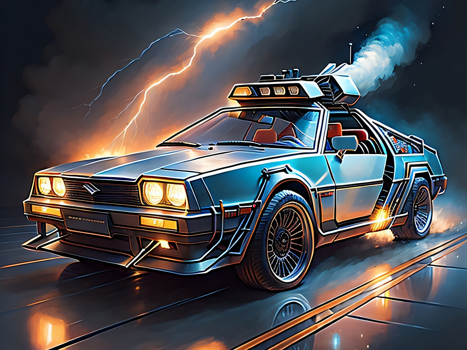 Back-To-Future Car in my style by FaseehUdeen on Dribbble