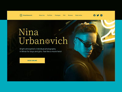 Main page for phographer's web-site branding design graphic design typography ui ux