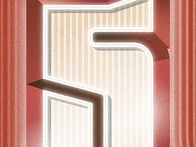 ABC Turns 5 Preview 3d 5 80s alexandriabrewingcompany brewery brewing eighties five grain monogram neon glow number number 5 retro static texture typography vintage