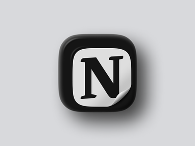 Notion app icon app branding icon illustration notion