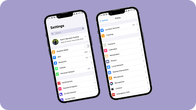 iOS Settings Page android app design figma ios mockup prototype ui user centered design user research ux uxui