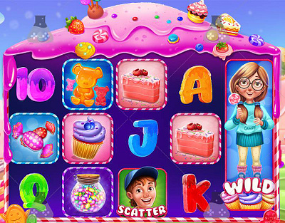 Slot Game Theme Character By Gamix Labs 2d artwork animation candy slot art candy world candy world slot theme art game characters game development gamix labs illustration slot slot art slot art services slot game art slot machine slot theme art ui