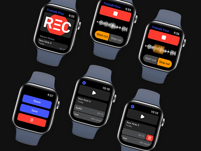 Voice Recorder for Journalists App interface uidesign watch watchdesign watchui