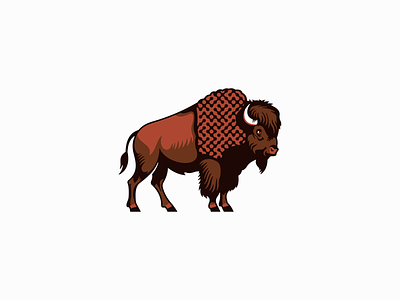 Bison Logo animal bison bovine branding brow buffalo cattle design detailed emblem icon illustration logo mark modern nature prairie strong vector zoo