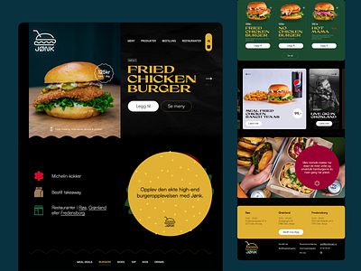 JØNK Burger burger cafe design landing norway oslo page restaraunt takeaway website