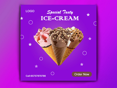 #socialmedia_food_banner #icecream_banner graphic design social media food banner