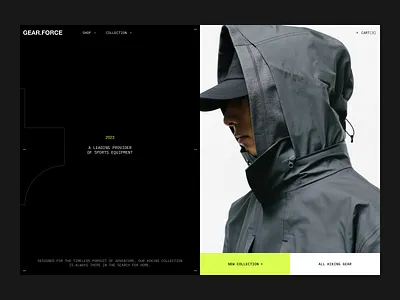 Gear.force - Sport Fashion Website. desgin design graphicdesign illustration inteface kaixapham logo typography ui ui ux design