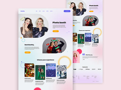 Boothly Website business website figma photo booth photographer photography ui ux web design website website design wedding wordpress