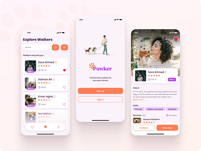Pawker - the dog walking app app design branding design dog dog walking dog walking app dribbble course figma graphic design logo product product design product design course ui uiux uiux design user experience user interface ux ux research