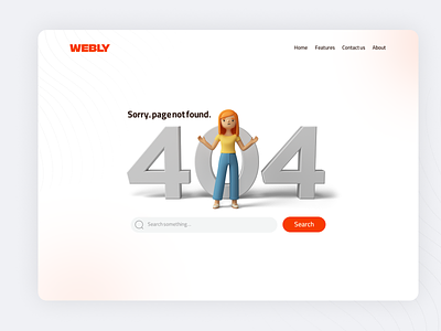 404 Page - 100Design 100design 400 404 empty state not found orange ui website wen white