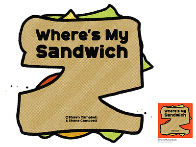 Where's My Sandwich brand cover design funny jokes logo logotype podcast sandwich
