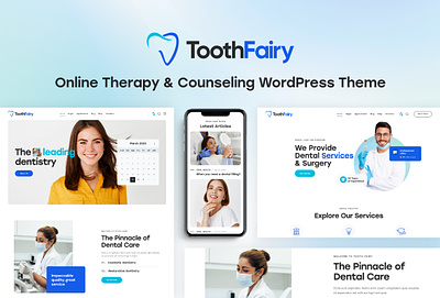 Tooth Fairy - Dentist & Medical Odontologist WordPress Theme blog business design illustration logo web design webdesign wordpress wordpress theme wordpress themes