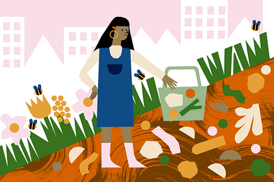 Washington Post - Home Composting collage design editorial environment illustration