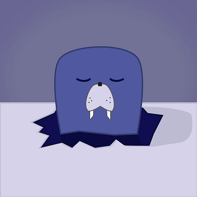 The walrus is resting in the ice book cover book illustration characters concept design design illustration logo typography