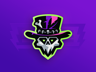 Hex Mambo badge bone branding color design esports hex identity illustration logo logotype magic mascot simple skull smite sports turnament voodoo