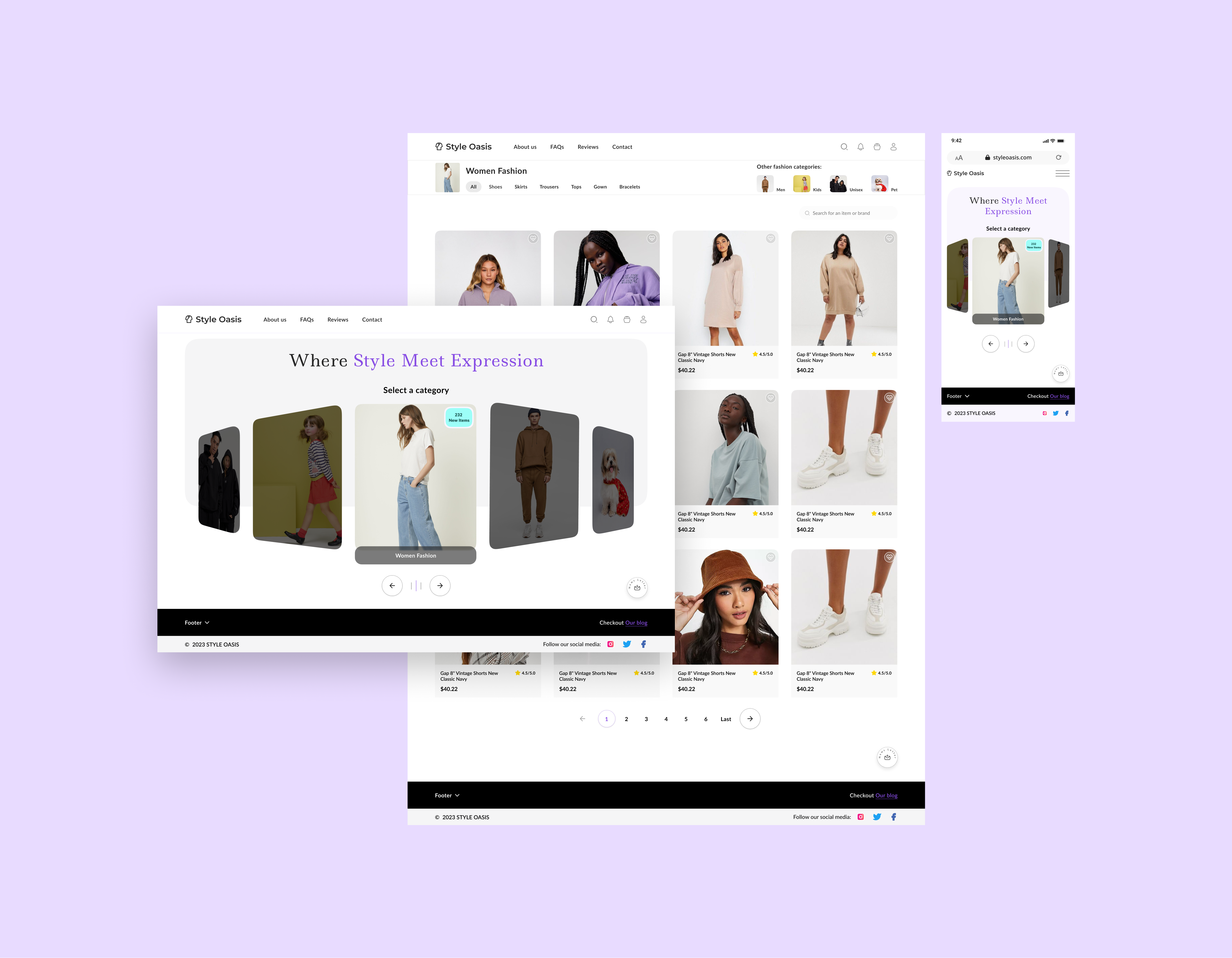 Style Oasis design prototype prototyping shop ui uiux website