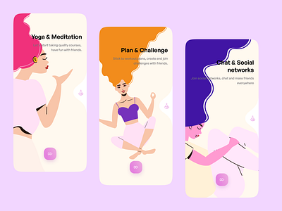 Yoga Mobile App Onboarding Designs illustration ui ui design