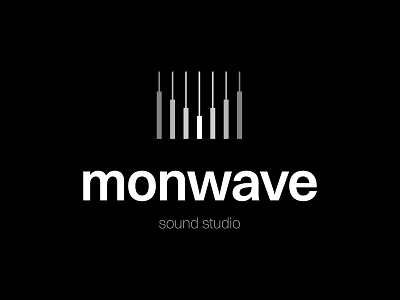Monwave Sound Studio Logo Design brand designer design dj graphic designer letter line linear logo designer logo for sale logo maker m memorble mixing console monoline music simple sound studio typographic wave