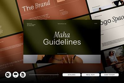 Maha Brand Guidelines brand branding design earth tone google slides keynote minimal minimalist powerpoint presentation template