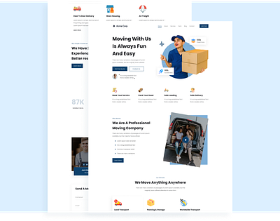 Movers branding graphic design landing page logo ui web design