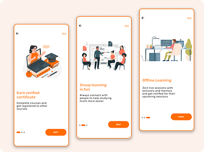 Onboarding Online Learning App graphic design mobile app onboarding ui