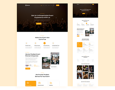 Event Planner animation branding graphic design landing page ui ux website design