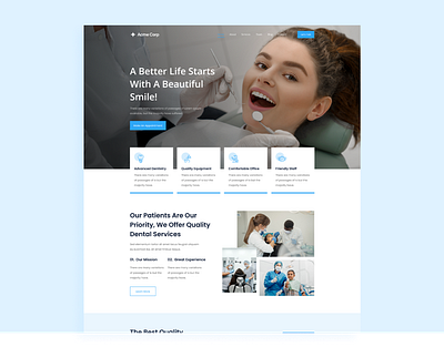Dentist branding graphic design landing page logo ui ux website design