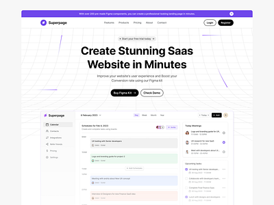 Saas landing page - Hero Section 1 design graphic design indie landing landing page page saas superpage ui ux website