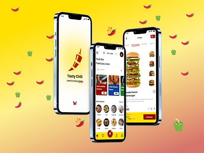 Tasty Chilli Mobile App Design 3d animation branding design graphic design hire me illustration logo mobile app design motion graphics online app ui uiux ux ux designer ux freelancer