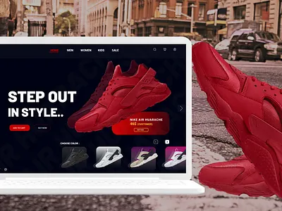 Home Page - Advertisement advertisement branding design graphic design hero banner logo nike nike shoes ui website