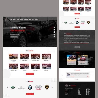 Automobile Service Provider Website Design app branding design graphic design illustration information architecture logo ui ux vector