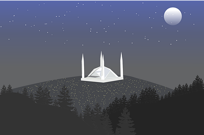 Faisal mosque night sky illustration design graphic design illustration