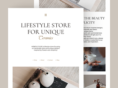 Ceramic E-commerce website aestetics ceramics design desktop ecommerce handmade main page shop store ui ux web web site