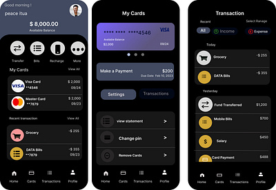 mobile bank system app. graphic design ui