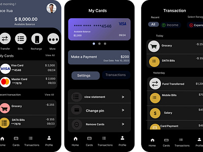 mobile bank system app. graphic design ui