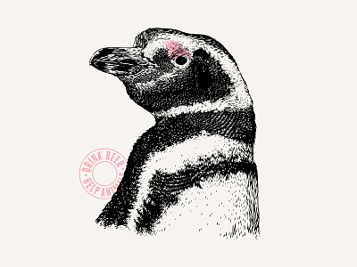 Penguin beer illustration penguin