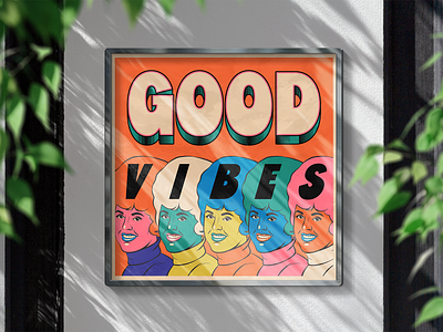 GOOD VIBES colorfulart design illustration pop art popart retro typography vector vintage