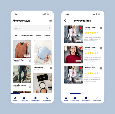 Favourites|Daily ui challenge#44 app design daily ui daily ui challenge design ui ui design