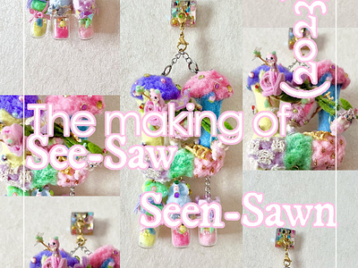 The making of See-Saw Seen-Sawn (2023) art toy castle character design cute design designer toy felt fine art playground sculpture trees