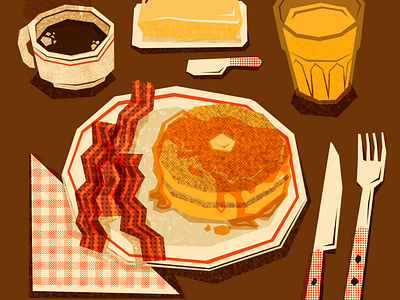Bacon & Pancakes design illustration vector
