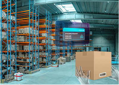 AR App Design (Augmented Reality in Warehouse) 3d ar mixed reality modern popular ui ux virtual reality vr