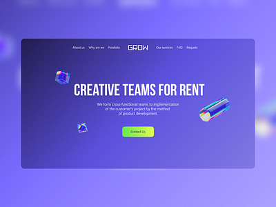 Website concept for the "Grow" ui ux web web design