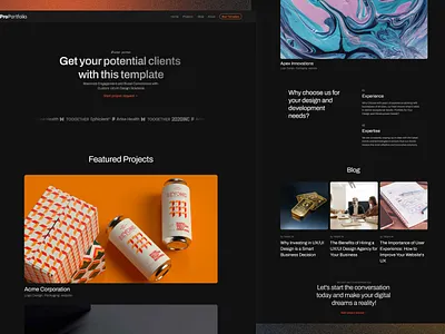 ProPortfolio Personal Website Design Template agency branding home page homepage design landing page design personal website portfolio website studio ui web website design