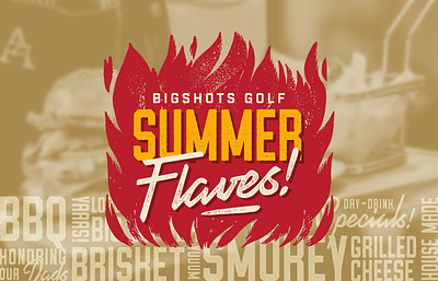 Summer Menu badge design fire food illustration logo mark menu summer thicklines