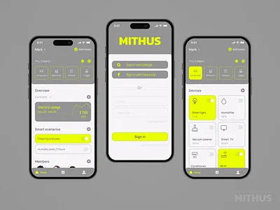 MITHUS - Smart Home App home mobile app product design smart smart home ui ux